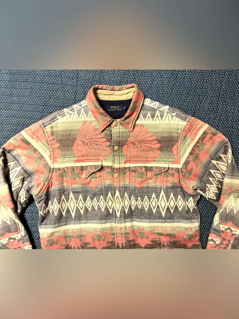 š„š„RAREš„š„POLO RALPH LAUREN LINED QUILTED WESTERN SHIRT/ JACKET- MENāS SIZE LARGE - Picture 5 of 13